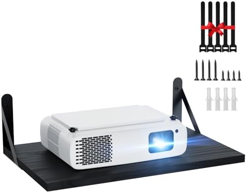 Projector Wall Mount Floating Shelf with Cable Management