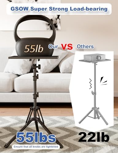 GSOW Projector Stand Tripod with Mouse Tray and Carry Bag
