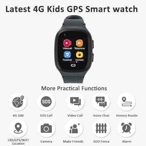 Kids Smart Watch with GPS and Video Calling for Age 5-12