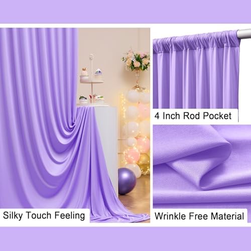 30ft x 10ft Lavender Wrinkle-Free Backdrop Drapes