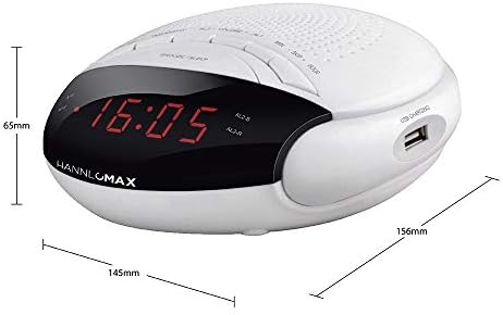 HANNLOMAX HX-200 Alarm Clock Radio with Dual Alarm and USB Charging