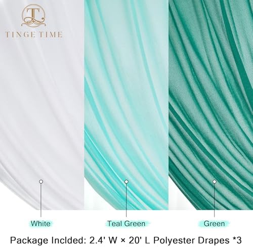 TINGE TIME 3 Panels Wedding Arch Chiffon Draping Fabric