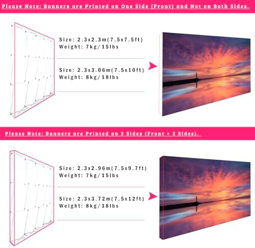 Custom Trade Show Backdrop Stand 75x12ft Aluminum Fabric Display Portable