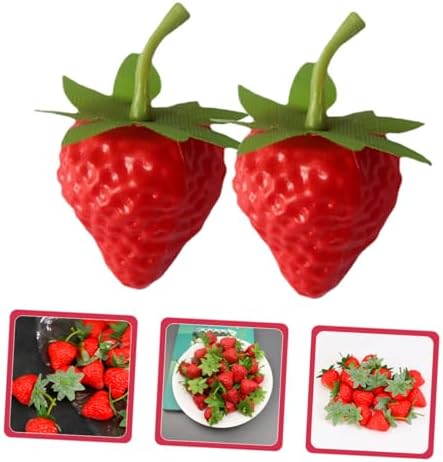 Luxshiny 10Pcs Realistic Strawberry Photo Props