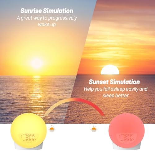 iEasy Sunrise Alarm Clock with Dual Alarms and FM Radio