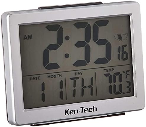 Sonnet Ken-Tech Atomic Radio Controlled LCD Alarm Clock 15-Inch Black