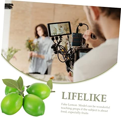 Luxshiny 4pcs Artificial Lemon Decor with Realistic Leaves