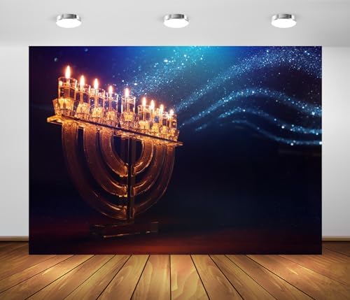 BELECO 10x8ft Hanukkah Fabric Backdrop