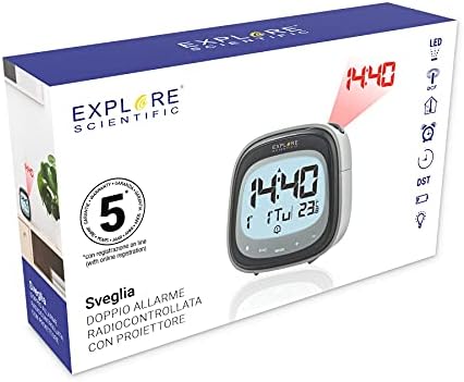 Explore Scientific Touch Key Radio Controlled Projection Clock 1