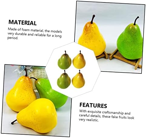 6Pcs Lifelike Faux Pears for Home Office Garden Kitchen Wall Art
