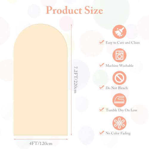 Beige Spandex Wedding Arch Cover with Round Top 72ft