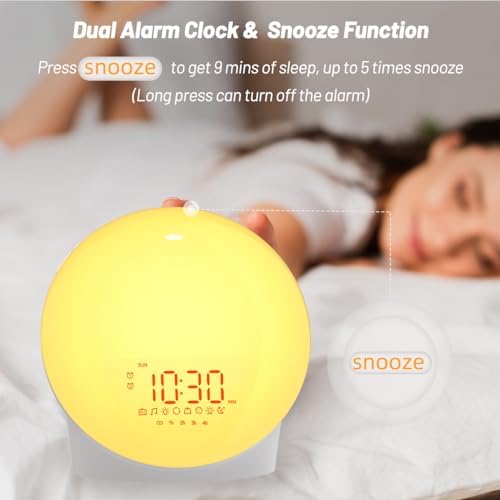 iEasy Sunrise Alarm Clock with Dual Alarms and FM Radio