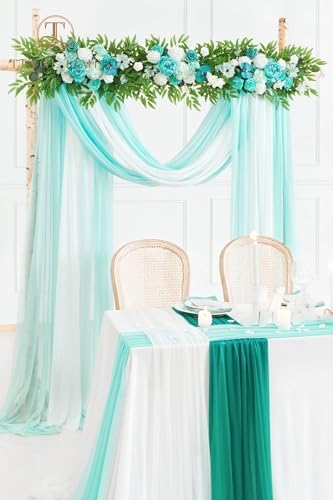 TINGE TIME 3 Panels Wedding Arch Chiffon Draping Fabric