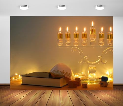 BELECO 8x6ft Hanukkah Backdrop for Party Decorations