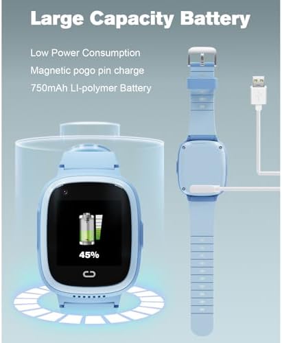 PTHTECHUS 4G Kids Smart Watch with GPS and SIM Card
