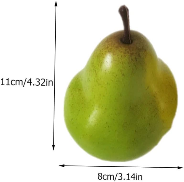 6Pcs Lifelike Faux Pears for Home Office Garden Kitchen Wall Art