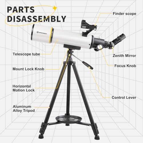 Bresser High Powered 80mm Refractor Telescope with Tripod and Phone Adapter