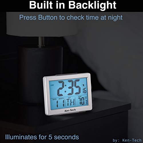 Sonnet Ken-Tech Atomic Radio Controlled LCD Alarm Clock 15-Inch Black