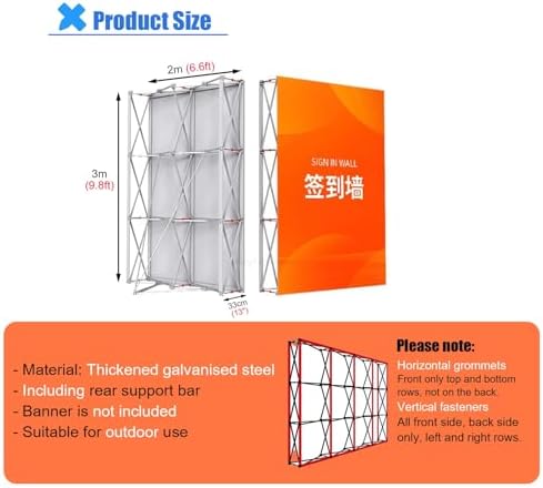 Foldable Outdoor Tension Fabric Backdrop Stand 3x2m