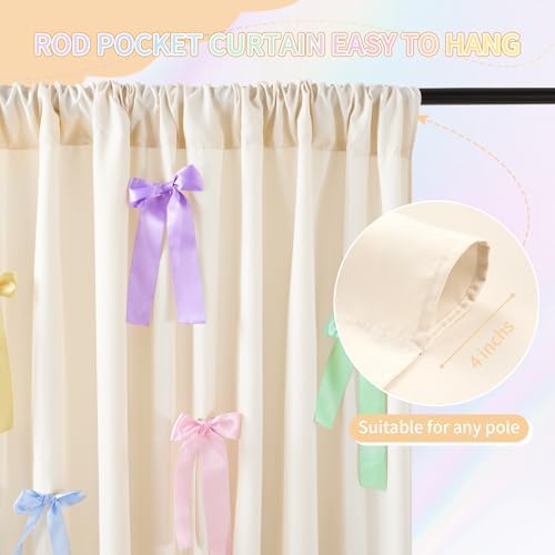 Ivory Backdrop Curtain 58x8ft Wedding Event Decor