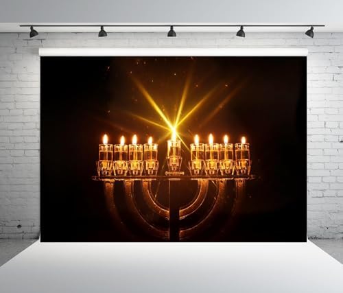 BELECO 8x6ft Hanukkah Backdrop with Menorah