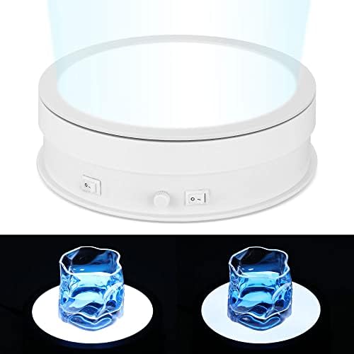 Rotating Display Stand with LED Light - 79in 44lb 360 Degree Turntable