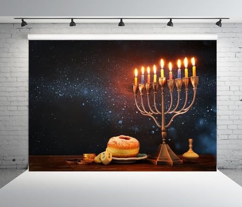 BELECO 8x6ft Hanukkah Backdrop Photo Studio Decorations