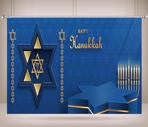CORFOTO 8x6ft Happy Hanukkah Backdrop Banner 1