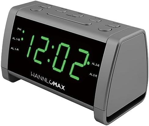 HANNLOMAX HX-138CR Alarm Clock Radio with Dual Alarms and FM Radio