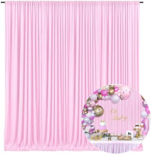 Light Pink 10x10 Feet Backdrop Curtains 2 Panels for Parties