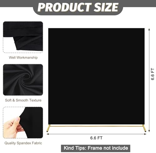 MODFUNS Black Spandex Wedding Arch Cover 66x66ft