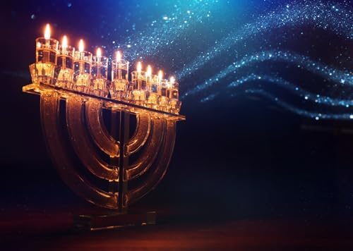 BELECO 10x8ft Hanukkah Fabric Backdrop