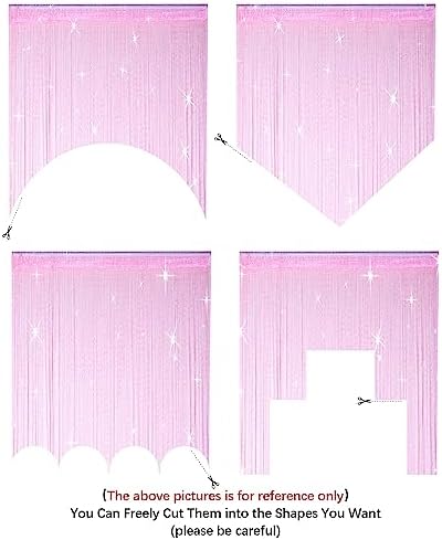 Hysenm 2 Pack Glitter String Curtains 39x79 Inch