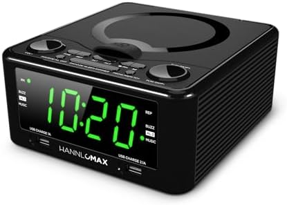 HANNLOMAX HX-300CD Clock Radio with CD Player and USB Ports