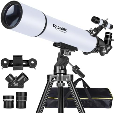 SOLOMARK High Powered 80mm Refractor Telescope for Adults Beginners
