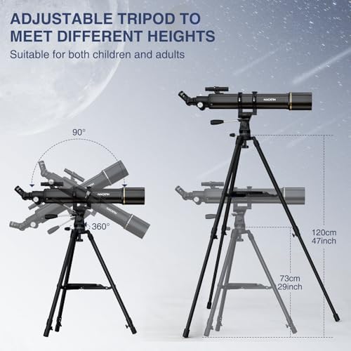 NACATIN 90mm Refractor Telescope with 32X-240X Magnification