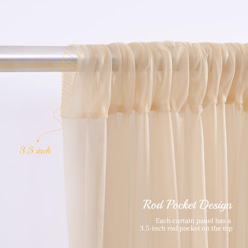 20ft X 10ft Champagne Tulle Backdrop for Parties and Weddings