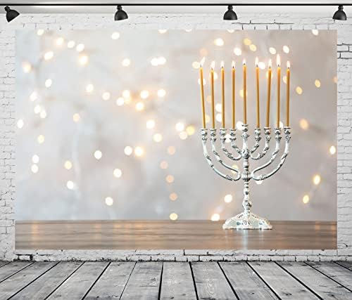 9x6ft Fabric Hanukkah Backdrop with Blurred Lights