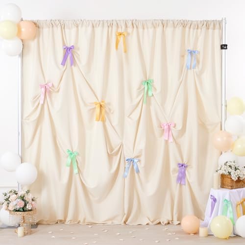 Ivory Backdrop Curtain 58x8ft Wedding Event Decor