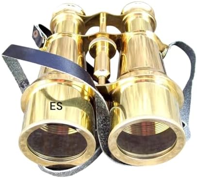 Nautical Victorian Brass Monocular Telescope with Leather Belt Case