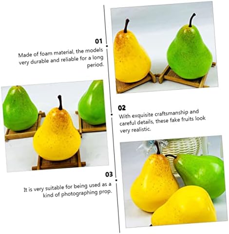 6Pcs Lifelike Faux Pears for Home Office Garden Kitchen Wall Art