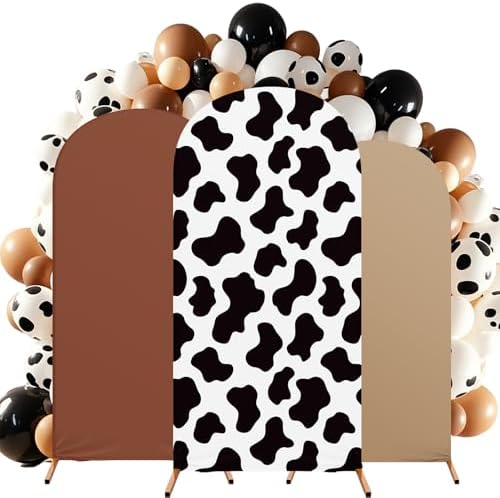 3 Sets Cow Theme Party Arch Backdrop Cover - Brown