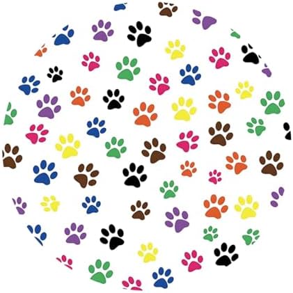 Renaiss 7x7ft Round Pet Paws Backdrop Cover