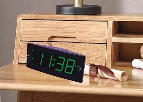 HX-112CR Alarm Clock Radio with Dual Alarm and Green LED Display