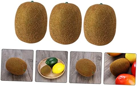 Cabilock 4Pcs Realistic Artificial Kiwi Fruit Models for Photo Props