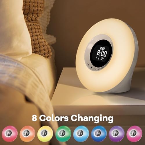 HEYAXA Sunrise Alarm Clock with Wake Up Light and FM Radio