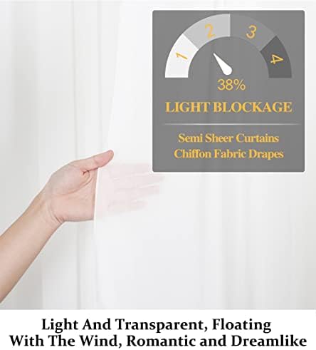 DUOBAO White Chiffon Backdrop Curtain 2 Panels 29x120 Inches