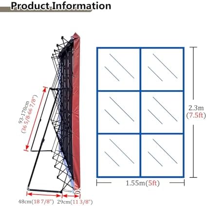 Lightweight Collapsible Tension Fabric Backdrop Frame Stand 75ft x 5ft