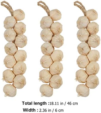 Yardwe Garlic Hanging String Decor 3pcs Photo Posing Prop