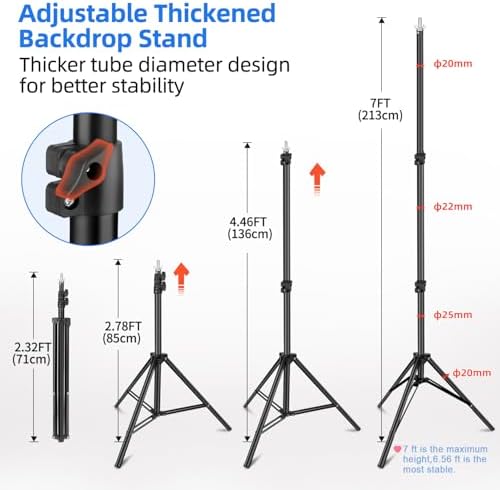 Hemmotop 7x5 ft T-Shape Photo Backdrop Stand